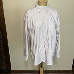 Cabin Creek Wrinkle Free Stain Repellent Button Up Down Women's Shirt Pink 12
